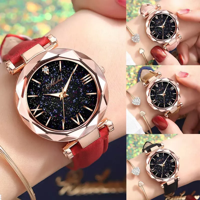 2023 estrelas da moda relógio feminino luminoso encantador pouco ponto fosco cinto relógio pontilhado com escala romana luxo casual feminino