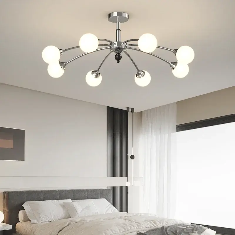 Lampu gantung gaya Nordic, lampu hangat mewah ruang makan sederhana Modern untuk apartemen kecil kamar tidur