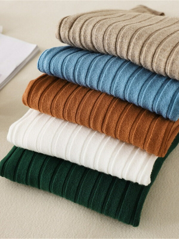 Suéter básico con cuello en V para mujer, jersey liso de punto, ajustado, de manga larga, suave, otoño e invierno, 2022