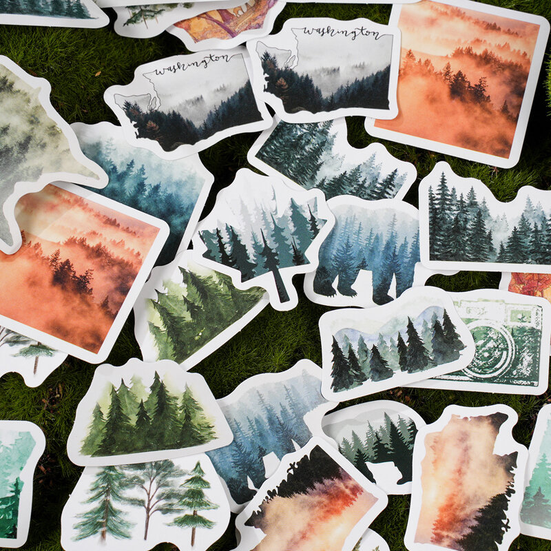 12Packs/Lot Bos Wonderland Serie Markers Fotoalbum Decoratie Label Sticker