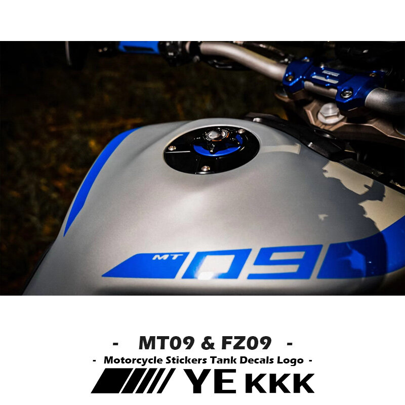 دراجة نارية خزان ملصقات لياماها MT09 MT-09 FZ09 FZ-09 2014-2021 جديد خزان الوقود ملصق مائي انقطاع MT شعار