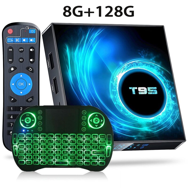 T95 tv box 2023 Android 10 iptv 8GB 128GB allwinner H616 quad core support 6k 3d h.265 4G 5G Dual WiFi BT 5.0 Smart top box