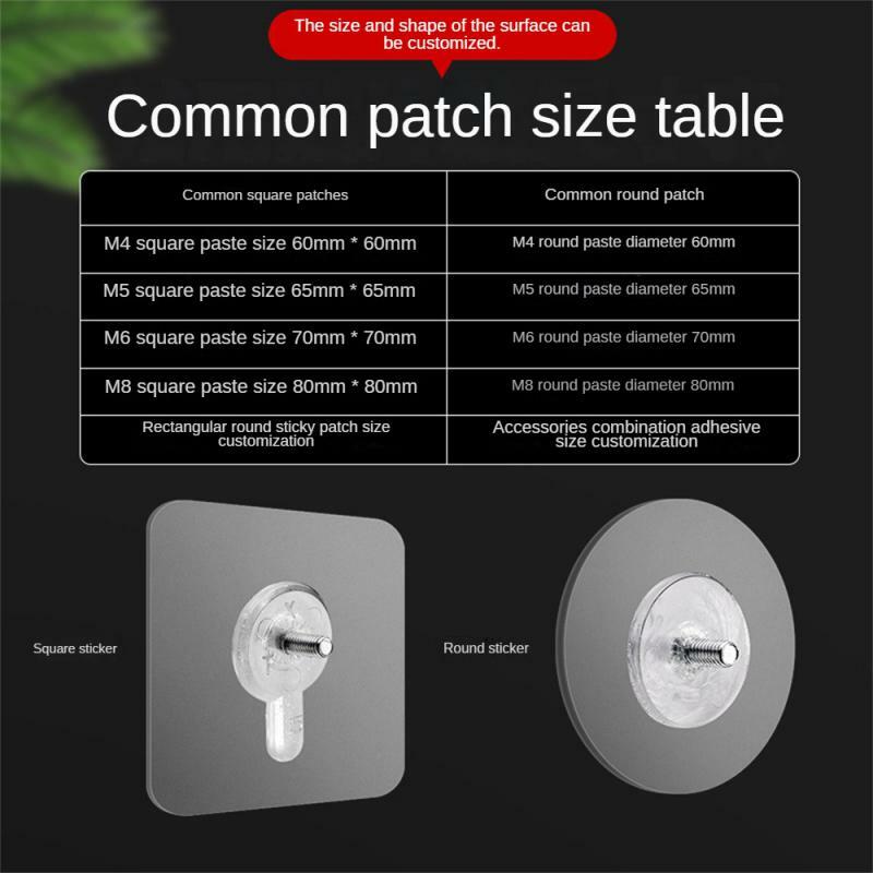 Sticky Wall Hook Hole-free Non-trace Strong Adhesive Nail-free Waterproof Home Storage Gadgets Nail Patch Transparent