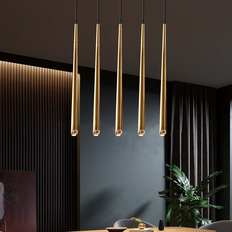 Postmodern Luxury Crystal Led Nordic Golden Black Long Stair Hanging Lamp Restaurant Ceiling