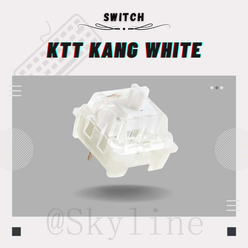 KTT kang-interruptor blanco para teclado mecánico, componente táctil de 3 pines para casa de PC, eje POM, resorte de Placa dorada, 45g