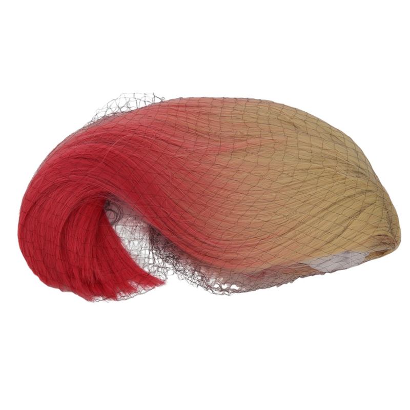 Rambut palsu pendek lurus renda kecil Wig serat sintetik Wig merah muda Ombre Wig kepala Bob untuk acara Cosplay baju klub malam