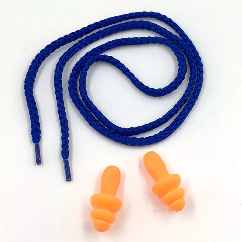 Tapones para los oídos con cable de silicona suave, protección auditiva, antiruido, trabajo seguro, cómodos, 10 piezas
