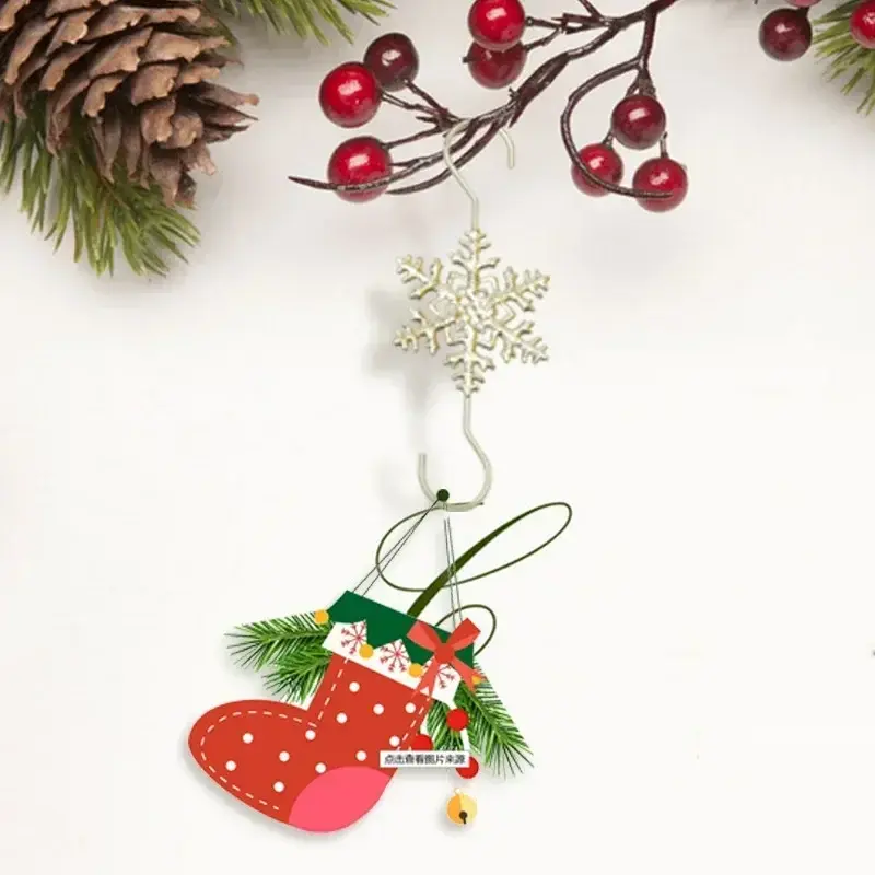 Natal kepingan salju kait emas kreatif baja nirkarat perlengkapan Natal penjualan laris aksesoris dekorasi liburan