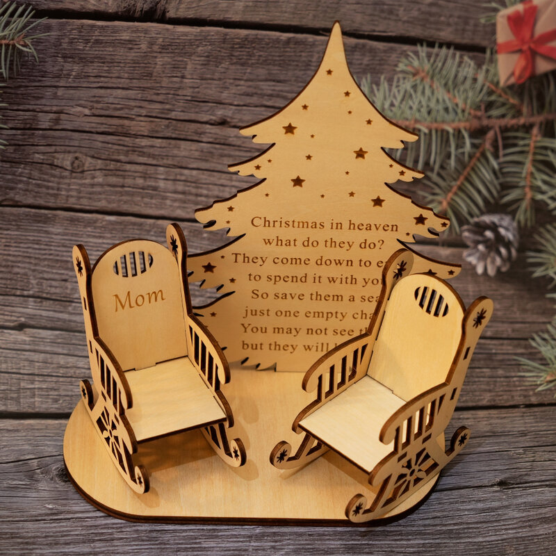زخرفة شجرة عيد الميلاد الخشبية ، هدية الديكور ، 1 قطعة