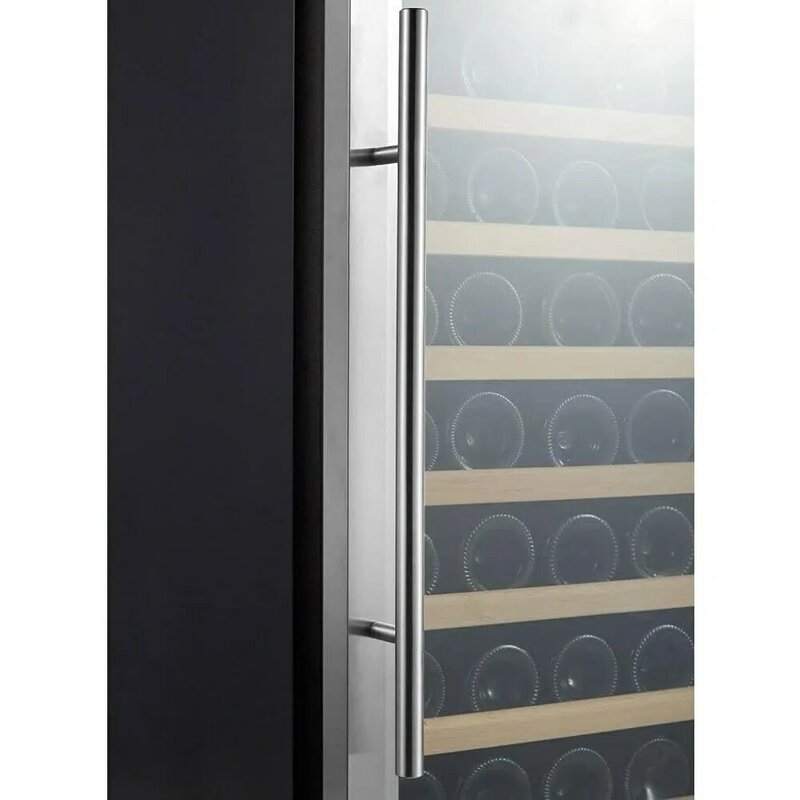 Kalamra-refrigerador de vino de una sola zona, KRC-52SZF, 4,2 pies cúbicos, con puerta y Asa S/S, negro