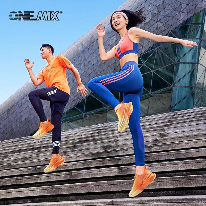 ONEMIX New Cushioning Running Shoes For Men Suitable Heavy Runners Lace Up Sports Women Non-slip Outdoor Athletic Male Sneakers