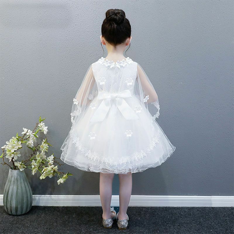 Детское официальное платье, сетчатая ткань, пышная юбка принцессы