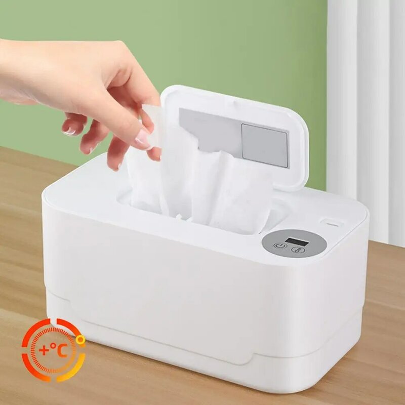 Wet Wipes Heater Usb Powered Baby Wipe Warmer with Adjustable Temperature Capacity Wet Tissue Dispenser Heater for On-the-go