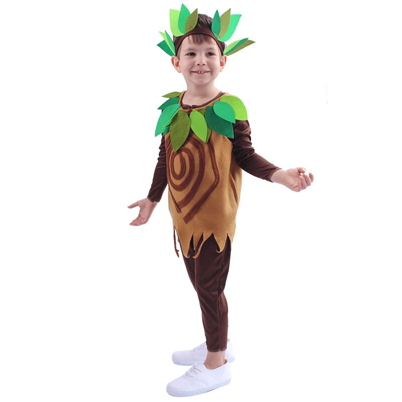 Kinder Baum Kostüm Unisex Jungen Phantasie verkleiden Halloween Kostüme Kind Vorhersage Baum Overall Blatt Stirnband Drama Party Outfit