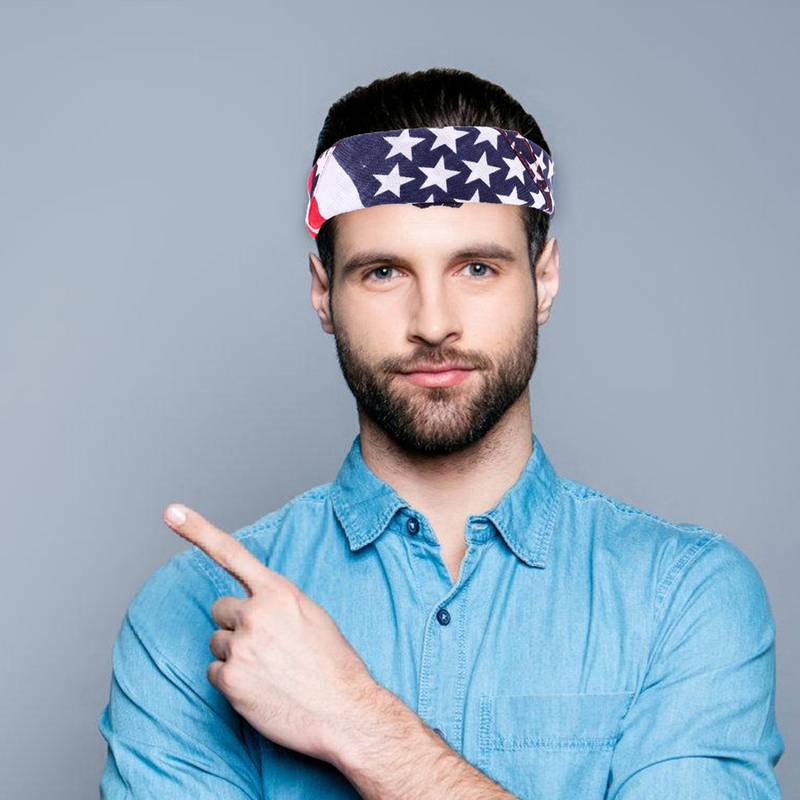 Herren Einst ecktuch unabhängige Tages zubehör gedruckt Stirnband amerikanische Flagge Stirnbänder Outdoor Kopftuch Flaggen