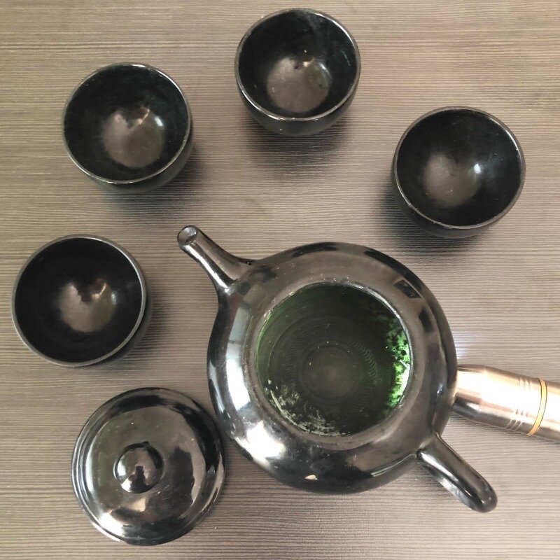 Medicina Natural King Stone Teapot, Jade Magnético Vivo, Jade Flagon, Teacup De Vidro De Vinho, Jade escuro Okho