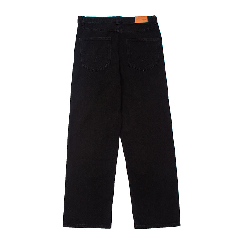 Dżinsy pajęczyna haft proste męskie i damskie styl dziurka oversize luźny dżins spodnie streetwear czarne dżinsy