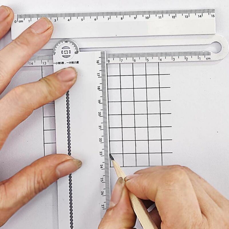 Plastikowy Student 30cm artykuły biurowe kompas równoległy władca prostokątny linijka narzędzie do rysowania kątomierz