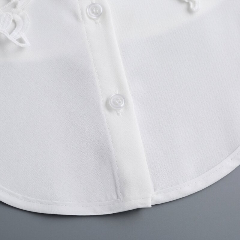 エレガントな取り外し可能な襟ユニバーサルフェイクホワイトショールラップレディースシャツドレス DXAA