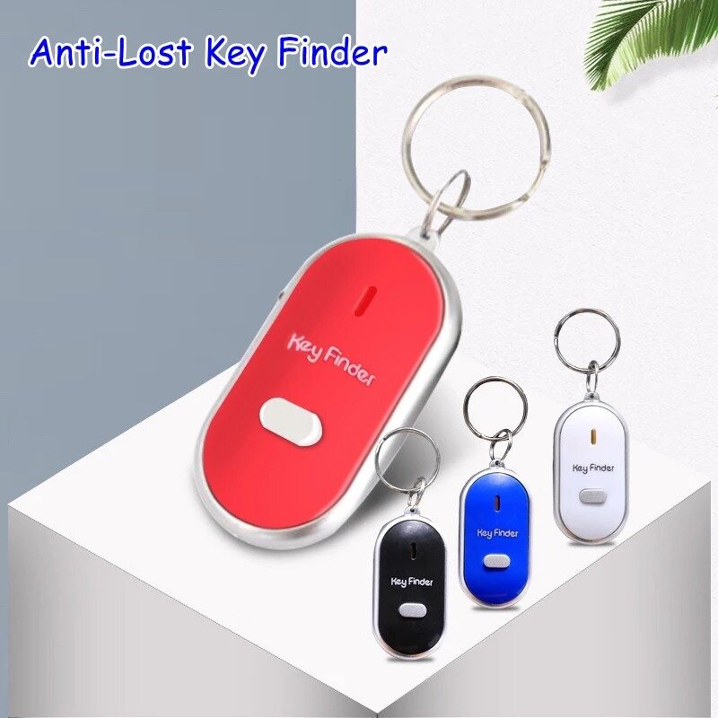 LED Whistle Key Finder กระพริบ Beeping ควบคุมเสียงนาฬิกาปลุก Anti-Lost Locator Key Finder Tracker Key Mini พวงกุญแจ