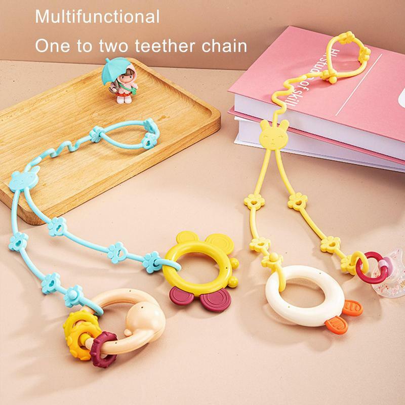 Pacifier Holder Clip Baby Anti Drop Chain Pacifier Clips Adjustable Silicone Pacifier Clip Holder One-Piece Soft Flexible Holder