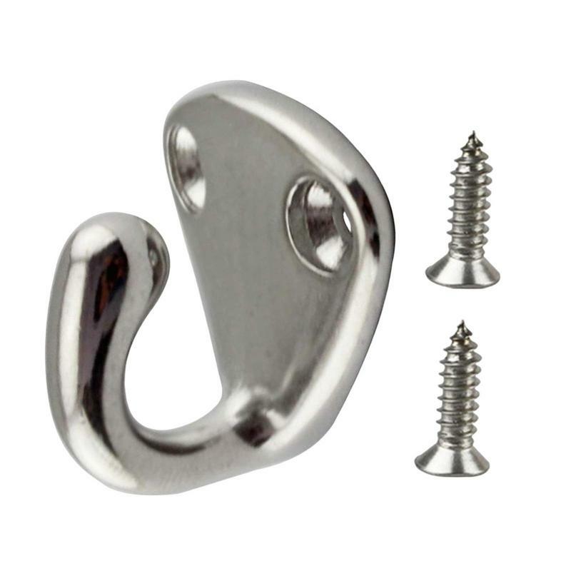 Marine Grade 316 Stainless Steel Boat Hook Coat And Hat Hook Wall Mount Ship Wall Hook With 2 Screw