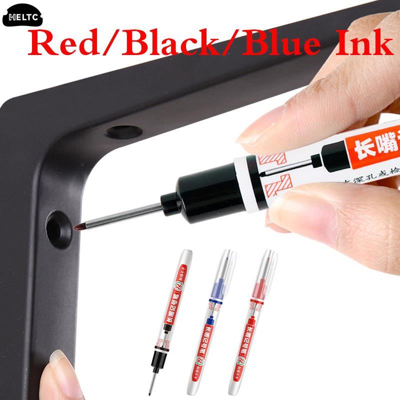 20mm Long Nib Markers Pen Write Smoothly Woodworking Oil Based Deep Hole Woodworking Marker Pen Red/Black/Blue/White Ink Tool