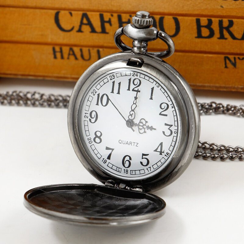Reloj de bolsillo con colgante Steampunk para hombre, pulsera de cuarzo con collar informal Vintage, regalo