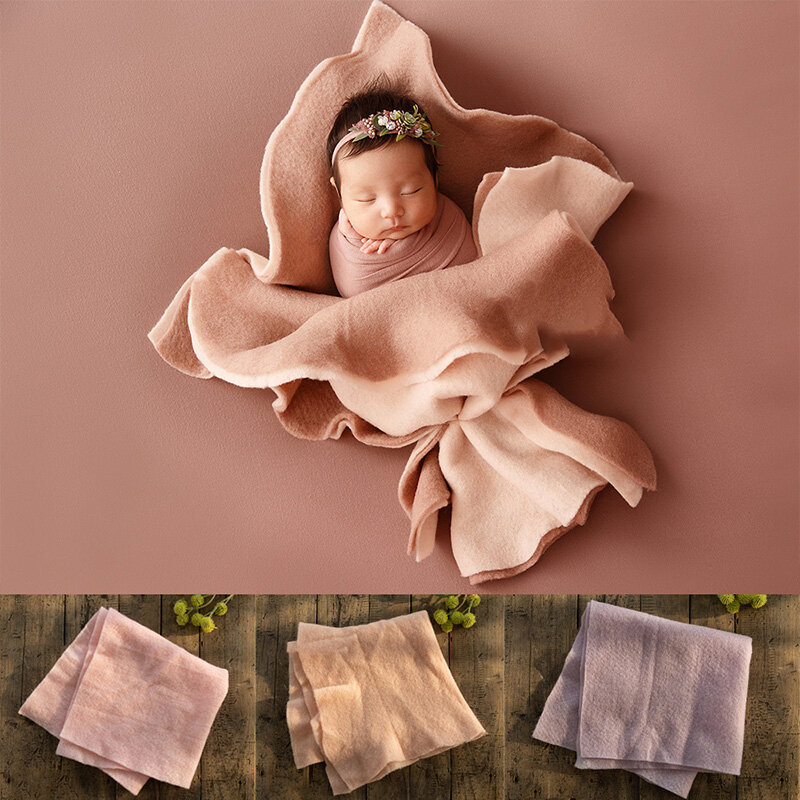 Rekwizyty fotograficzne dla noworodka Baby Boy Girl pozujący wełniany filcowy kreatywny kształt owija Studio 0-1 miesiąc akcesoria fotograficzne niemowlęcia
