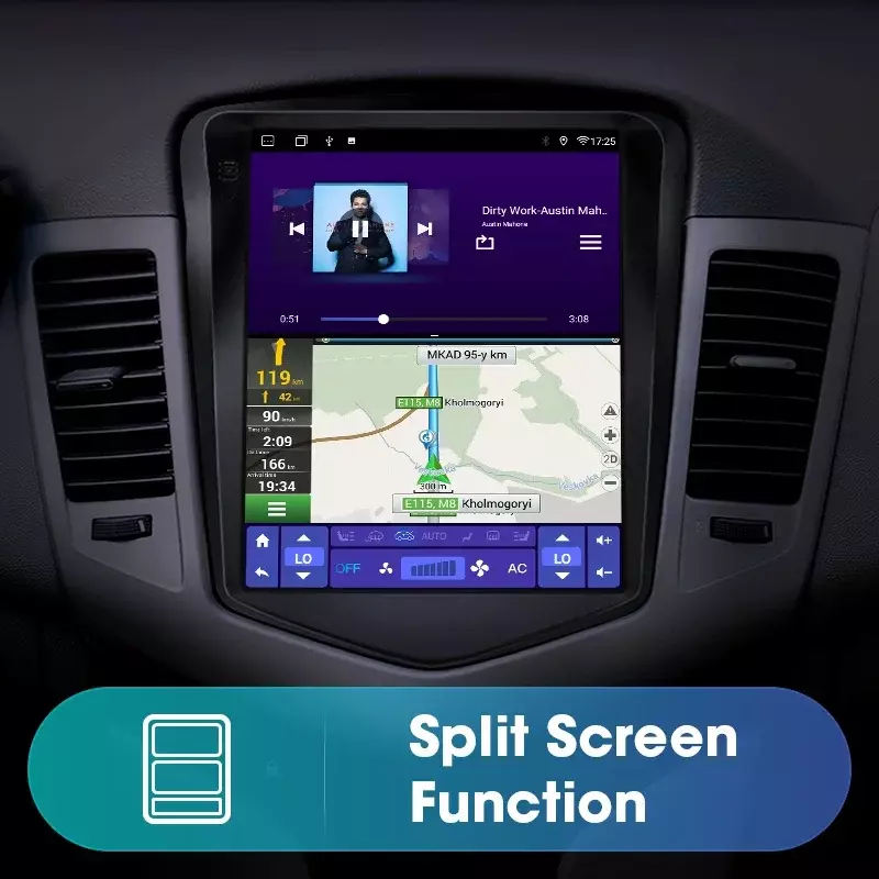 Автомагнитола 2DIN для Chevrolet Cruze 2008-2014 Carplay, Android 12, мультимедийный видеоплеер, навигационная стереосистема