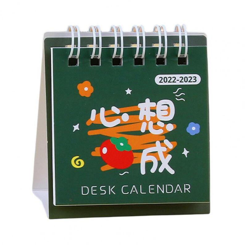 Mini Calendario de escritorio de conejo para el hogar y la Oficina, de papel grueso, con tapa de pie de dibujos animados, de julio de 2023 a diciembre de 2022, 2023