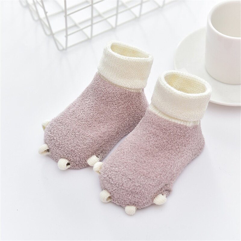 Новые милые осенне-зимние носки для новорожденных повседневные теплые носки для малышей