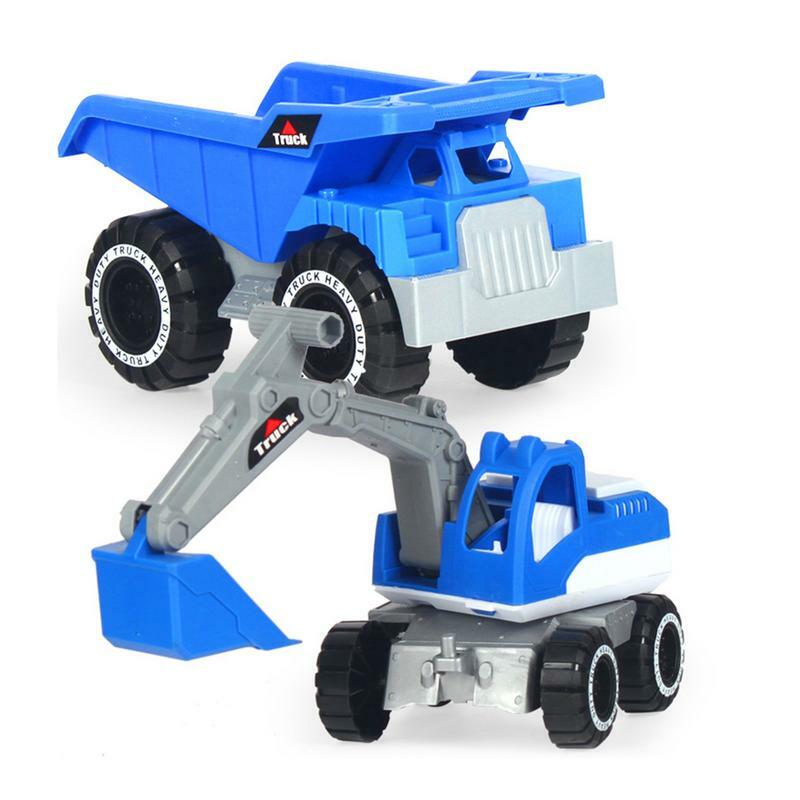 Mainan truk proyek konstruksi anak, kendaraan truk penggali pasir menggali pantai untuk kendaraan truk konstruksi 3 buah