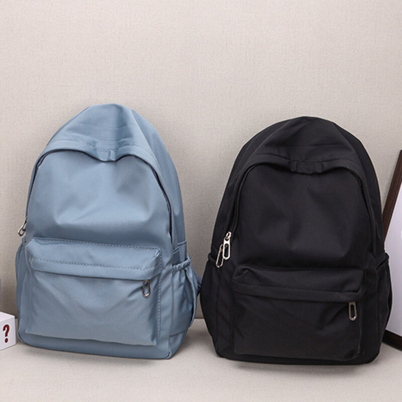 Школьный ранец для женщин, водонепроницаемый вместительный однотонный рюкзак на гладкой молнии, Повседневная маленькая сумка для девочек-подростков, студенческие принадлежности