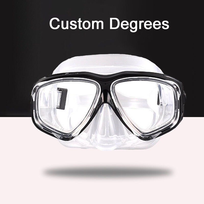 -1.5 To -8.5 masker kacamata selam Pria Wanita silikon HD bening antikabut masker khusus untuk mata kanan kiri derajat berbeda