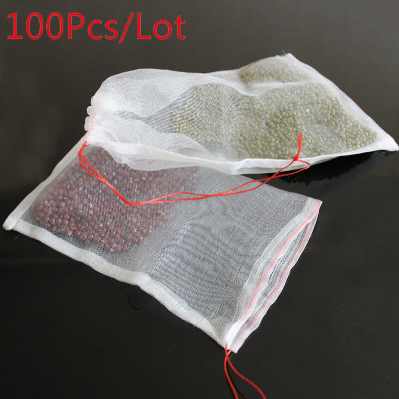 100Pcs/set Fruit Protection Bag Garden Netting Bags Vegetable Grapes Apples Agricultural Pest Control Anti-Bird Mesh Grape Bags