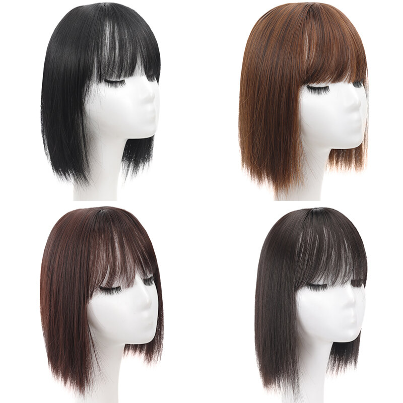 Franja francesa 3D para mulheres, peça de cabelo feminina, naturalmente fofa e leve, capas sem costura, cabelos brancos