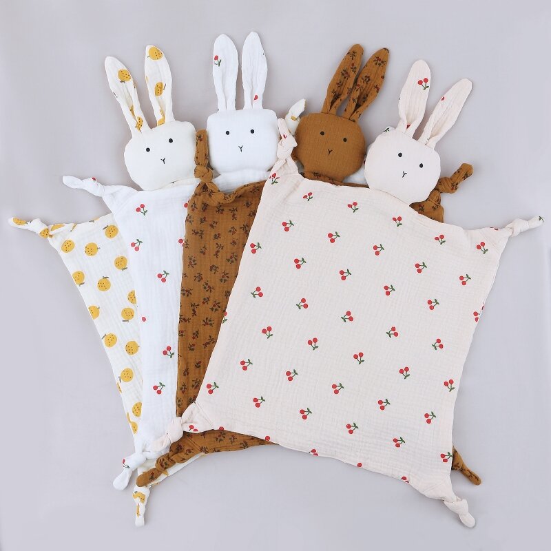 Ręcznik dziecięcy bawełniane nadziewane zabawki Cartoon śliczny królik ręczniki uspokoić uspokoić noworodka miękkie pocieszające