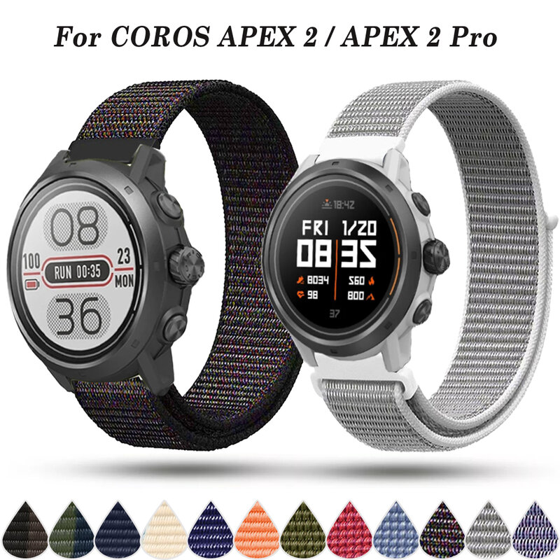 Jam tangan pintar nilon untuk COROS APEX 2 Pro/APEX 46mm 42mm, jam tangan pintar tali untuk COROS PACE 2/APEX 2