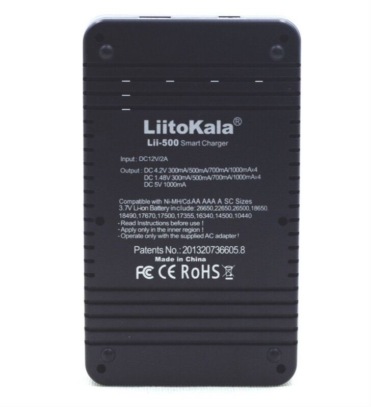 LiitoKala lii500 pengisi daya LCD untuk 3.7V 18650 26650 18500 18640 baterai Lithium silinder, pengisi daya baterai NiMH 1.2V AA AAA