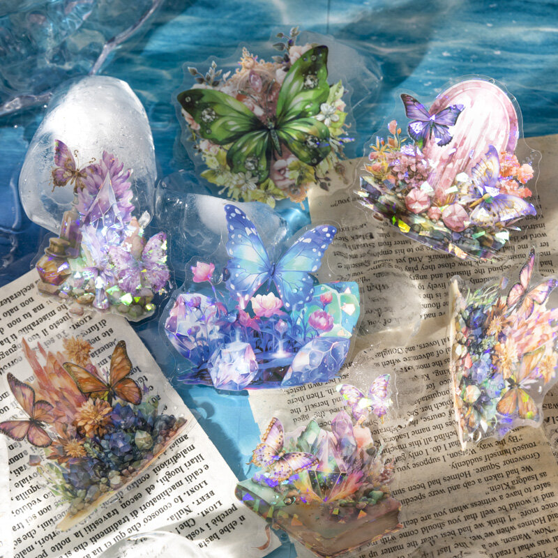 6 teile/los ein Schmetterling springt aus der Papiers erie Retro niedlich schön dekorieren Haustier Aufkleber
