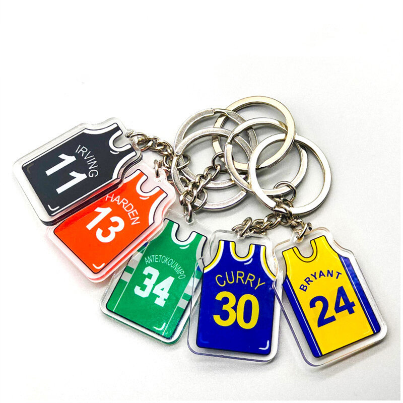 Porte-clés Star Jersey pour sac à dos, pendentif des deux côtés, Sport, joueur de basket-ball, nom, cadeau pour amis, nouvelle collection 2022