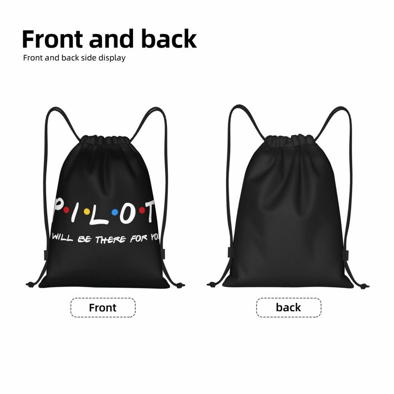 Pilot Gifts I'll Be There For You Drawstring Bag for Training Yoga Backpacks Fighter Airplane Aviation Sports Gym Sackpack