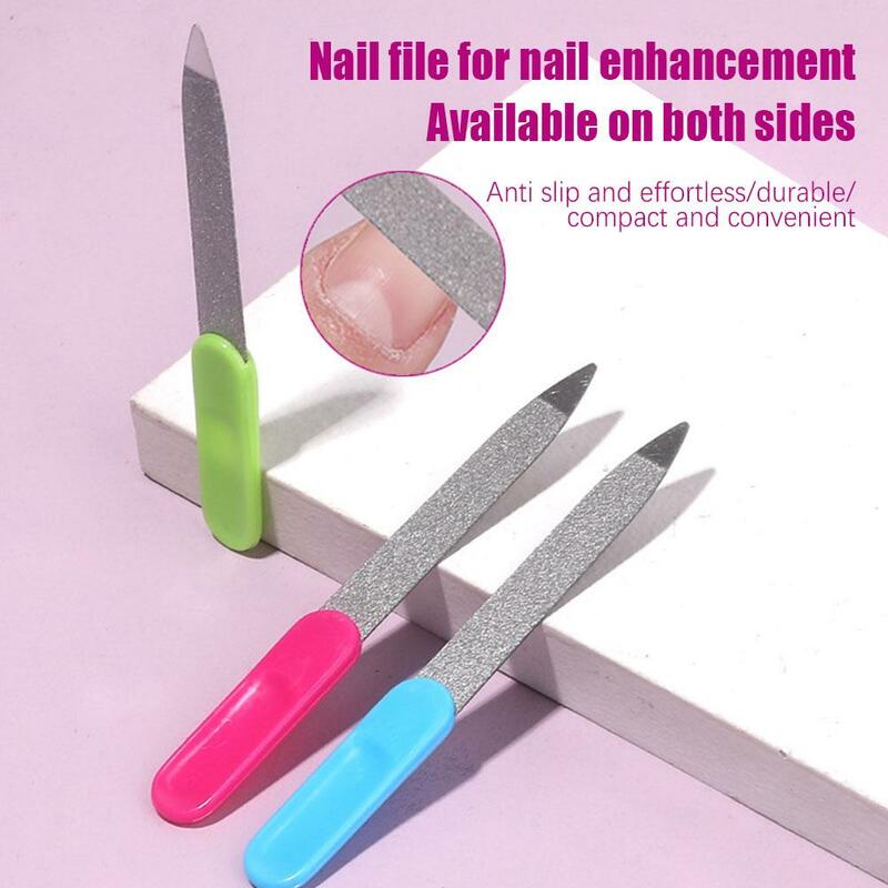 Stainless Steel Double Sided Nail Files Manicure Pedicure Grooming For Professional Finger Toe Nail Care Tools 1pcs Random Y1v9