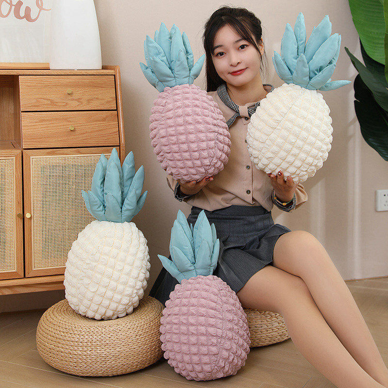 50cm Ins ananas pluszowe zabawki słodkie nadziewane rośliny Kawaii symulacja ananas pluszowe poduszki Cartoon miękkie zabawki dla dzieci Home Decor