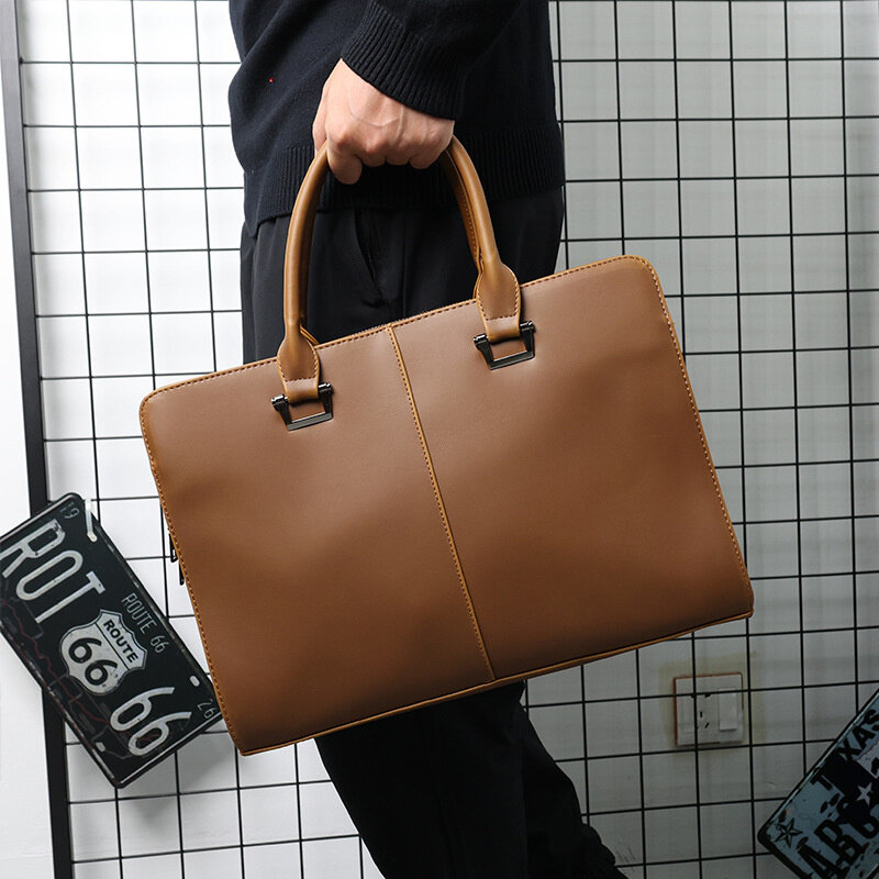 Luxus Retro weiches Leder Männer Aktentaschen neue Mode Handtaschen männliche Business Umhängetasche klassische Büro Laptop taschen