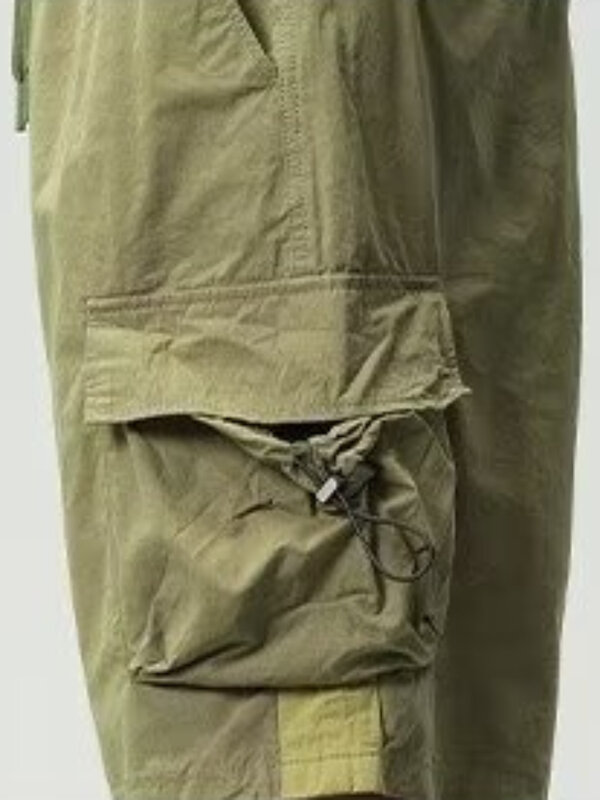 Pantaloncini Cargo uomo Casual Baggy Streetwear estate al ginocchio tasca grande solido stile giapponese maschile tutto-fiammifero moda semplice morbido