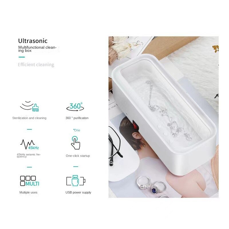 Sonic Vibration Cleaner Multifunctional Portable Home Cleaning Machine Glasses Cleaning Device Watch Jewelry Cleaning Instrument