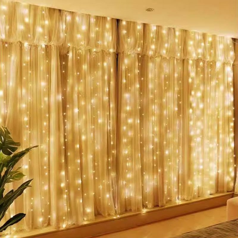 USB Curtain String Lights, 8 Modes, Quarto, Casa, Árvore de Natal, Guirlanda de Luz, Casamento, Decoração do feriado, Luzes de fadas, 6 m, 4 m, 3m