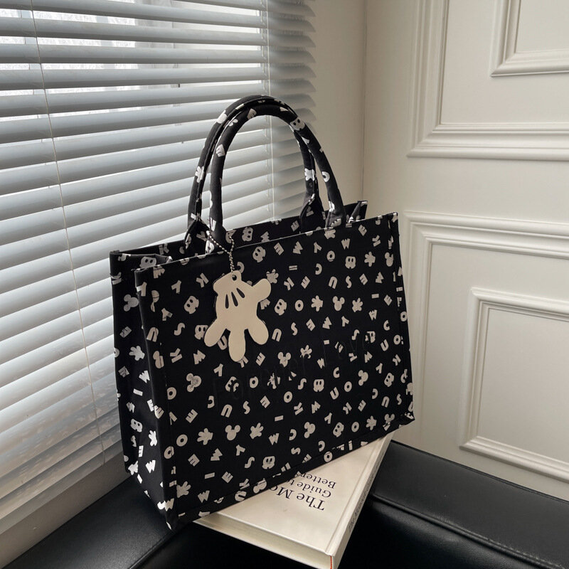 Disney 2023 New Mickey Ladies Handbag Cartoon Cute Ladies Shoulder Bag Grande Capacidade Luxo Marca Moda Viagem Saco De Armazenamento